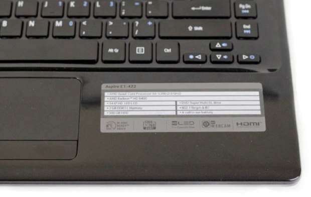 Spesifikasi laptop Acer Aspire E1-422
