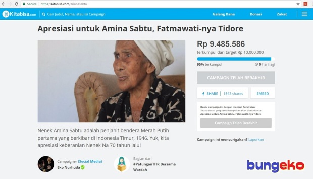 Campaign Nenek Amina Sabtu di Kitabisa.com