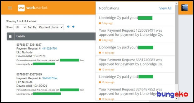 Lonbridge payment in WorkMarket